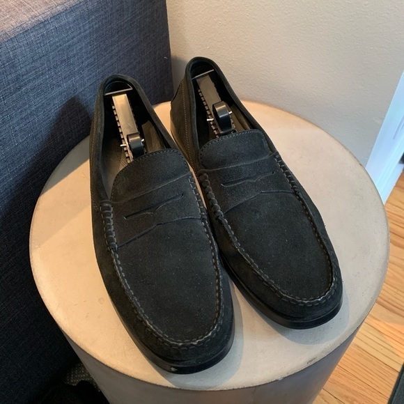 Tods Black Suede Slip on Loafers - Picture 2 of 6